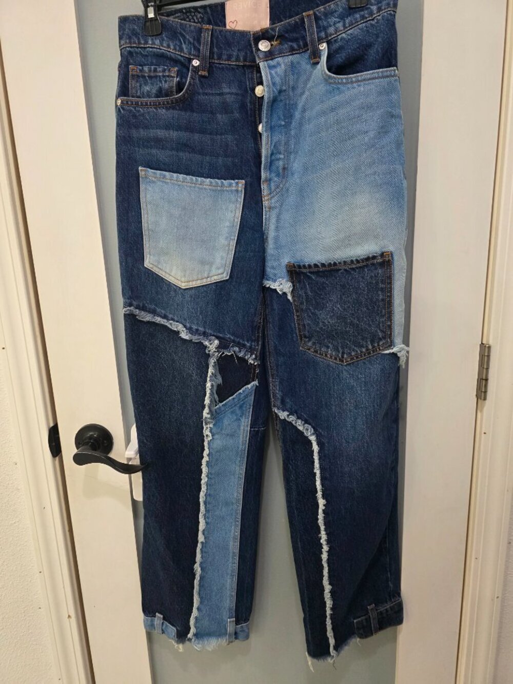 Revice Patchwork Jeans Women’s Size 28 Made in USA Straight Leg High Rise - Picture 6 of 14